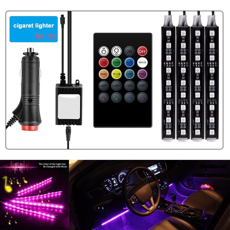 Car LED RGB Strip Light Dash Floor Foot RGB LED Strip Car LED RGB Strip Light Dash Floor Foot RGB LED Strip
